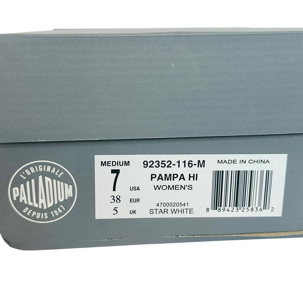 Palladium Pampa Hi Star White Boots Women’s 7 New - NIB - Picture 9 of 10